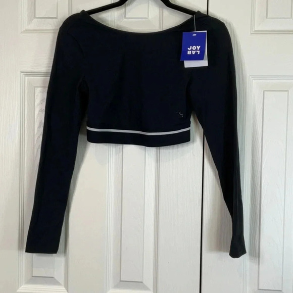 JoyLab - Cropped Fit Long Sleeve Tee Black Size Small - Picture 1 of 7